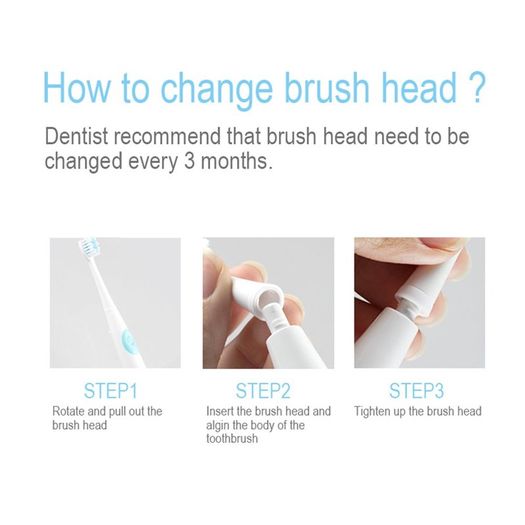 New Slim Travel Battery Electric Toothbrush Waterpoof Portable Battery Operated Sonic Toothbrush 3 Brush Heads SG915(Pink)