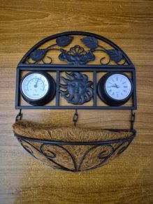 Vintagr Kingfisher Decorative Wall Planter with Clock and Thermometer