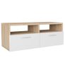 TV Cabinets 2 pcs Chipboard 95x35x36 cm Oak and White Image 5