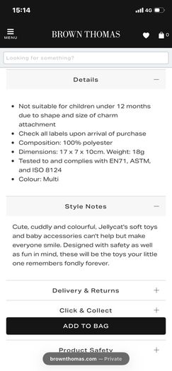 New JELLYCAT Amuseables Peanut Penguin Bag Charm