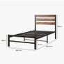 Single Bed Frames with Wood Headboard Image 9