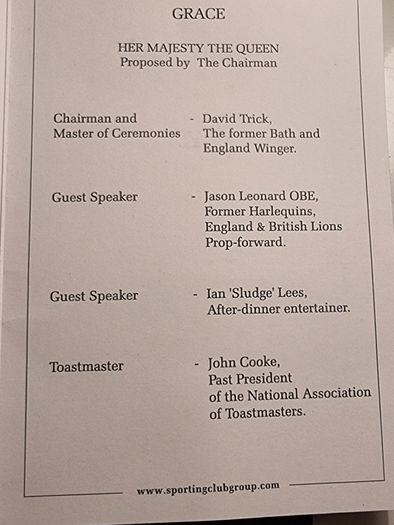 Jason Leanord autographed function menu 2006