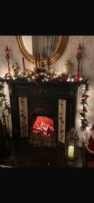 Black cast iron fireplace