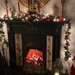 Black cast iron fireplace