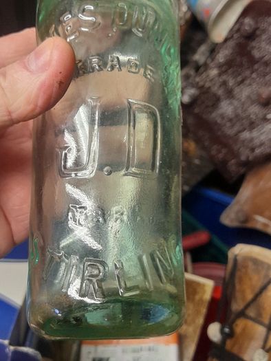 Antique James Duncan JD Glass Codd Neck Bottle Featuring a Marble Stopper