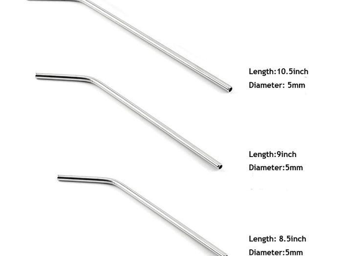 Reusable Metal Straws Stainless Steel Bent 8.5cm 5 in Pack