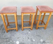 3 x pine bar stools