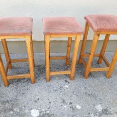 3 x pine bar stools