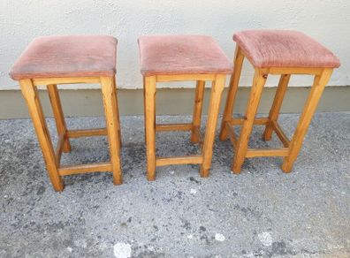 3 x pine bar stools
