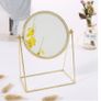 360 Rotation Metal Makeup Mirror Single Sided Vintage Vanity Mirror Golden like new Image 7