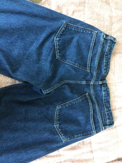 Massimo Dutti Ladies dark blue denim Straight wide Leg Jeans Eu 40 Uk 12 includes postage