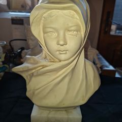 Beautiful Old Bust of Mary by Prof. Bessi on a Marble Base, Ideal for Home or Stage Movie Props Postage Available or Collection is always welcome and Recommended in Rochfortbridge Westmeath