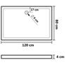 Shower Base Tray with Dots White 80x120x4 cm ABS Image 2