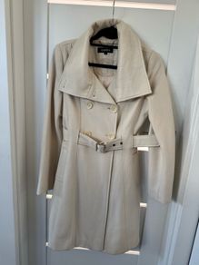 Guess Double Breasted Coat With Belt - S
