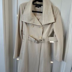 Guess Double Breasted Coat With Belt - S