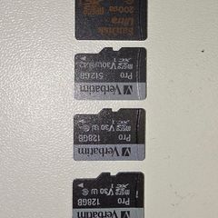 Verbatim Micro SDXC 128GB, 512GB and Sandisk Ultra 200GB Cards