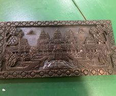 Hand craved wall plaque Angkor Wat temple free postage