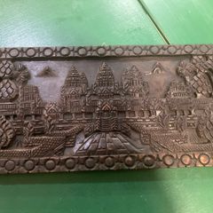 Hand craved wall plaque Angkor Wat temple free postage