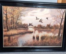 2 large oil paintings with frames