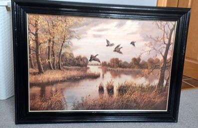 2 large oil paintings with frames