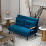 2-seater sofa, tufted backrest, wood legs, thick padding, linen look, for small spaces, gray Image 2