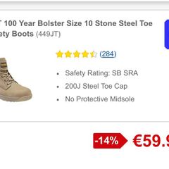 work boot size 10
