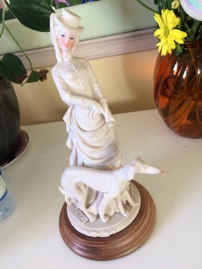 Vintage A.Belcari Lady & Dog 1985