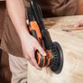 Random Orbital Sander 5 & 6-Inch, 350W Brushless Orbital Sander, 10,000 PRM 6 Variable Speed Electric Palm Sander with 20PCS Sandpapers, Dust Connector & Hose for Woodworking Detailing Sanding Image 5