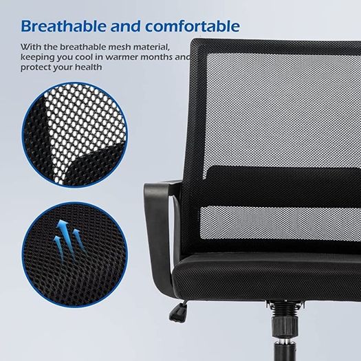 Adjustable Office Chair Ergonomic Mesh Swivel Chair Desk Chair Computer Chair Lumbar Support Height Adjustable for home Work and Student Study (FREE POSTAGE)
