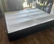 Free king size bed base with headboard for collection.