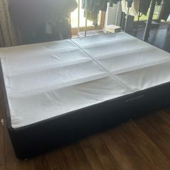 Free king size bed base with headboard for collection.
