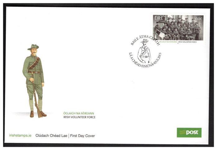 2013 Ireland Centenary of the Irish Volunteer Force Commemorative Stamp An Post First Day Cover (FDC)