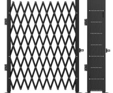 Single Folding Security Gate, 198 cm H x 229 cm W Folding Door Gate, Steel Accordion Security Gate, Flexible Expanding Security Gate