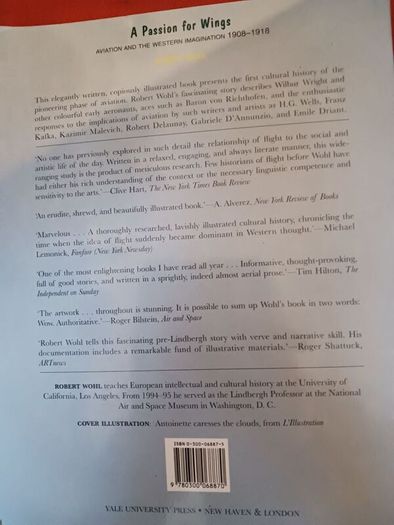 A Passion for Wings/ Aviation & the Western Imagination/ 1908- 1918/Robert Wohl/ Yale University Press/ 1994