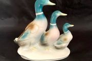 Vintage Grafenthal Porcelain Mallard Duck family figurine