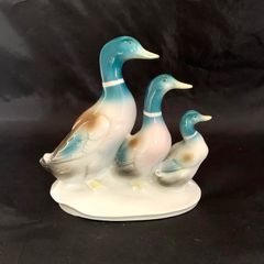 Vintage Grafenthal Porcelain Mallard Duck family figurine