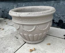 Set of 4 decorative stone garden planters
