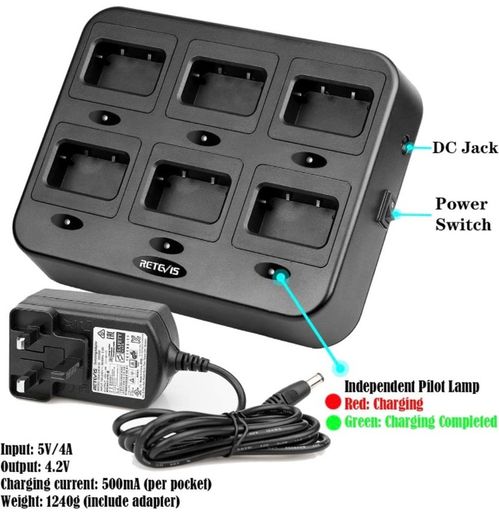 Walkie Talkie, Walkie Talkies with 6 Way Charger, PMR446 License-free, 16 Channels, VOX, Two Way Radio for School, Factory, Security (FREE POSTAGE)