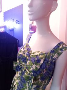 1950s Beautiful Couture Floral Dress