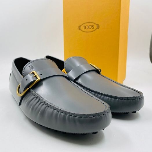 Tod's Men Grey Leather Loafers