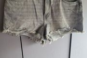 grey denim shorts