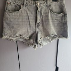 grey denim shorts