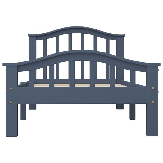 Bed Frame Grey Solid Pinewood 90x200 cm