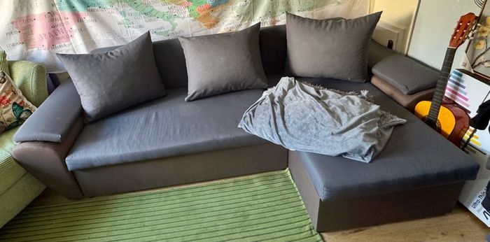 grey corner bed sofa