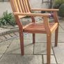 8 Solid Teak Garden Patio Chairs with Green Cushions 500euro Image 3