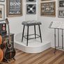 Set of 2 Bar Stools, Bar Stools with Microfibre Leather, Retro Bar Stools with Footrest, Counter Stool, 62.5 cm High, Kitchen Stools Without Backrest for Bistro, Kitchen, Dining Room, Grey Image 6