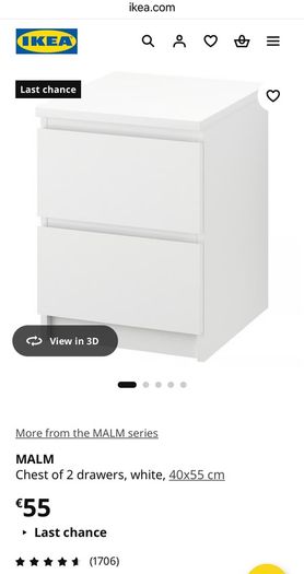Ikea Malm Bedside Locker