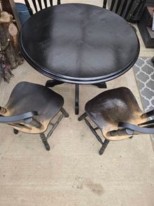 round table + 4 chairs upcycled