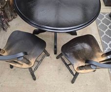 round table + 4 chairs upcycled