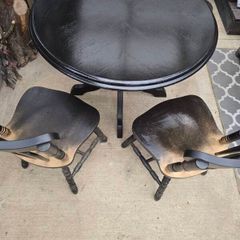 round table + 4 chairs upcycled